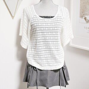 White Lace Batwing Drape Tee 🐚 FOREVER 21